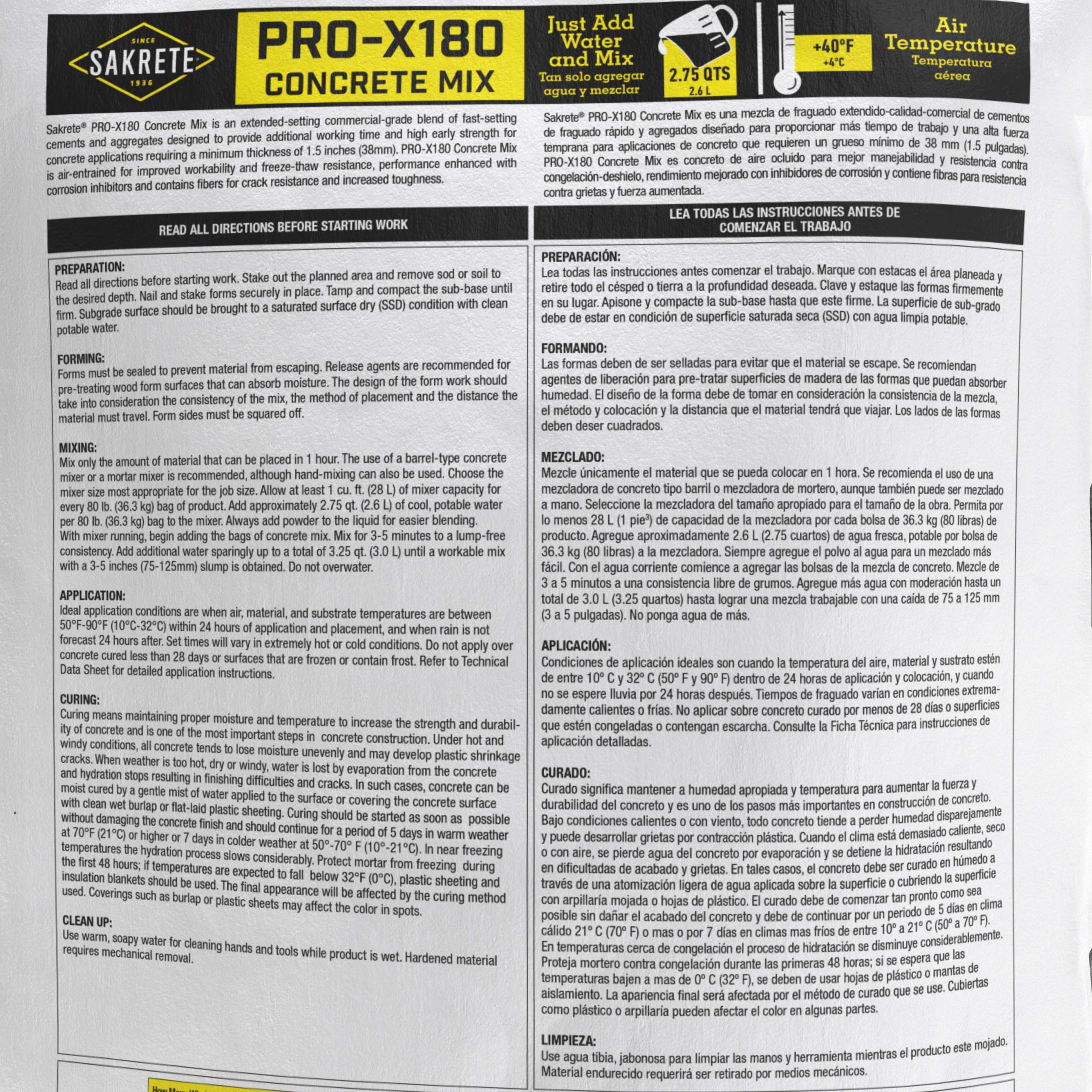 Pro-X180 Concrete Mix – NO LONGER SOLD