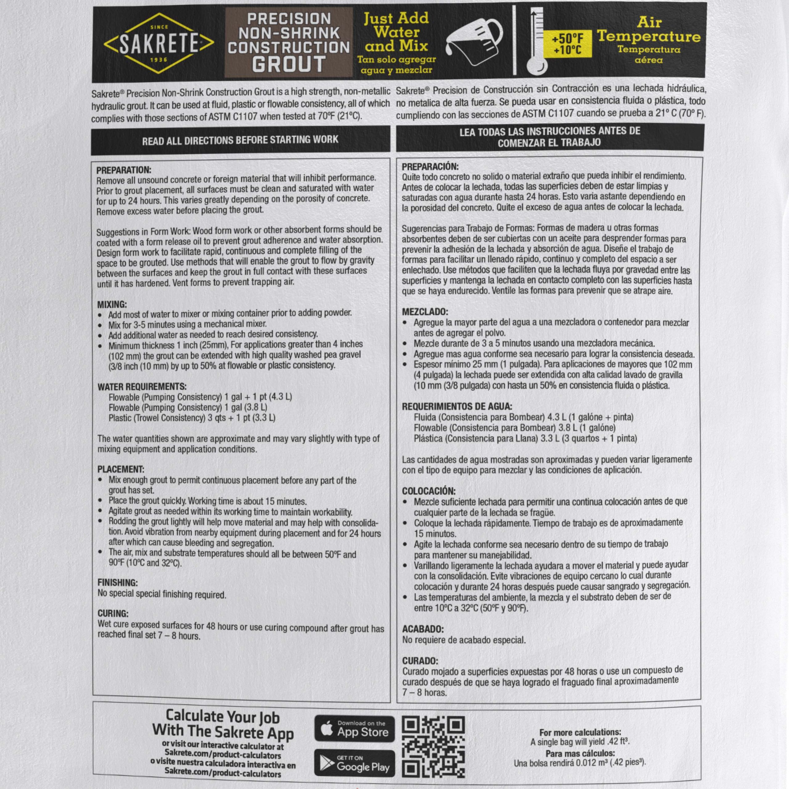 Precision Non-Shrink Construction Grout